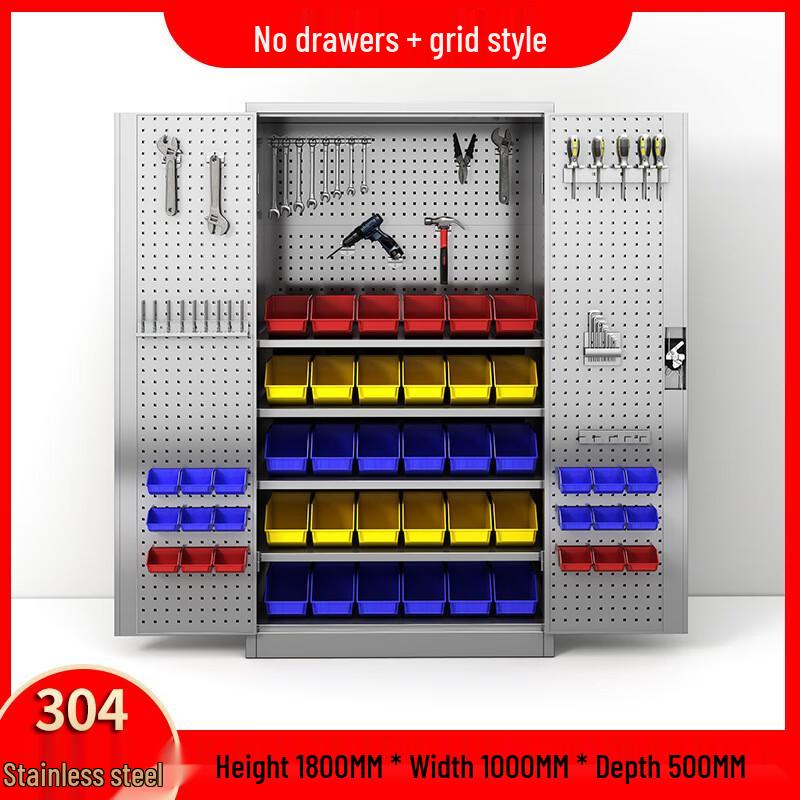 WEZHO Heavy-Duty Stainless Steel Tool Storage Cabinet