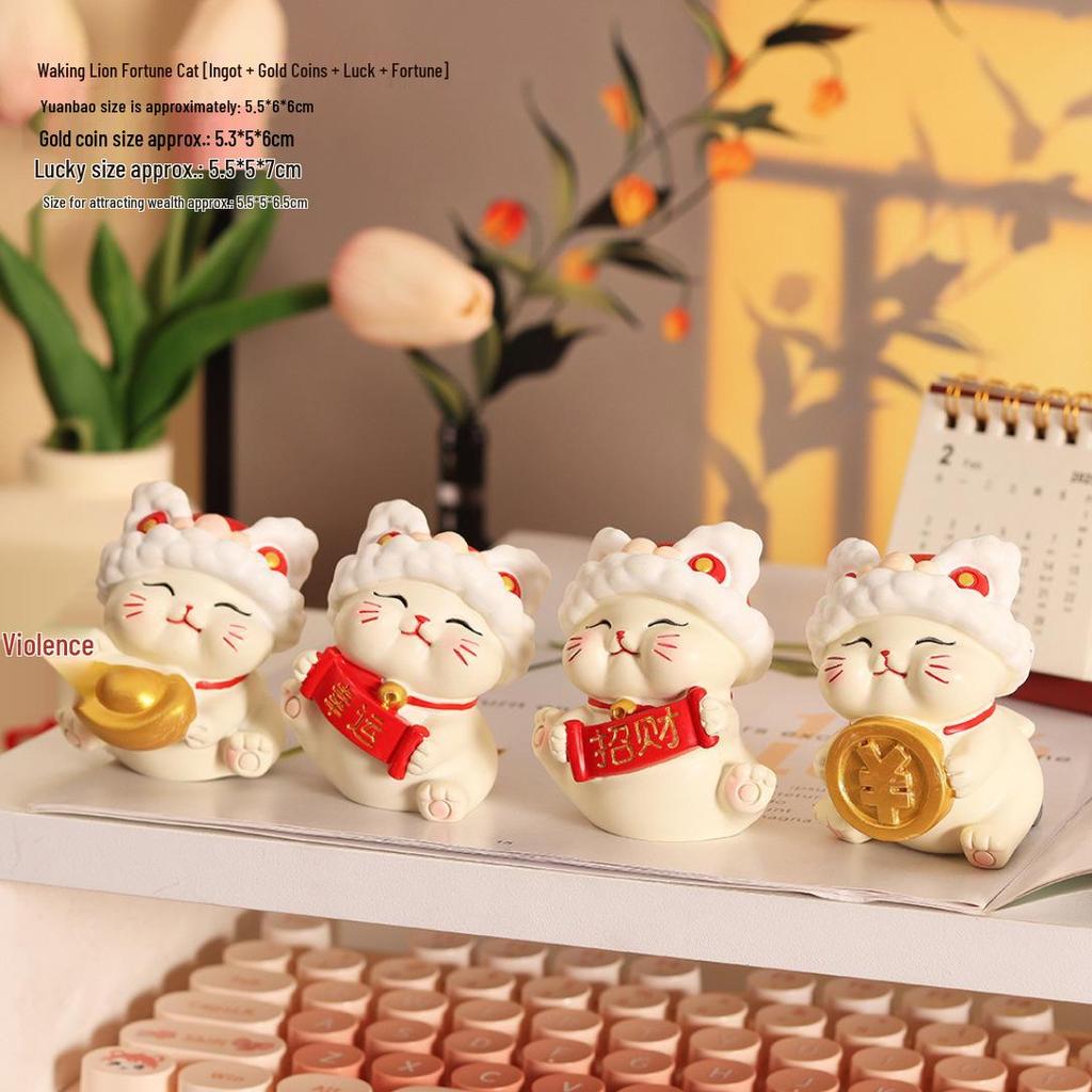 Cultural Creative Lion Fortune Cat Ornament - Bar Counter & Housewarming Decor
