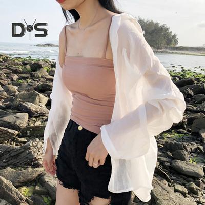 Damen Top Strand Cover up Dünn Anti UV Lange Ärmel Einfarbig Locker Weich Lässig Revers Frühling Sommer AC Shirt Sonnenschutz Mantel