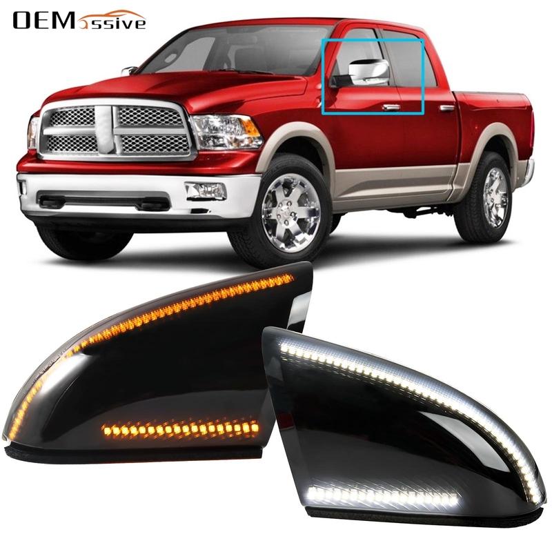 

LED Side Mirror Turn Signal Light for RAM 1500 2009-2018 2500 3500 2010-2018 Sequential Dynamic Amber Turn Signal White Puddle