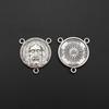 Religious Rosary Centerpiece Connectors Silver Tone Catholic Medallions and Cross Charms Made In Italy