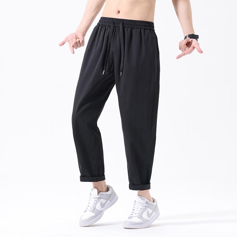 Dingfengbaoluo Men's Pure Cotton Casual Straight-Leg Pants FY05