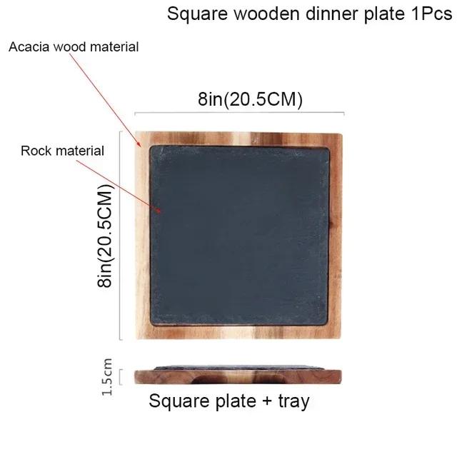 

Поднос из сланца Западная тарелка Деревянная доска Поднос Обеденная тарелка Тарелки для пиццы Стейка Еды Блюдо для суши Ресторанная посуда