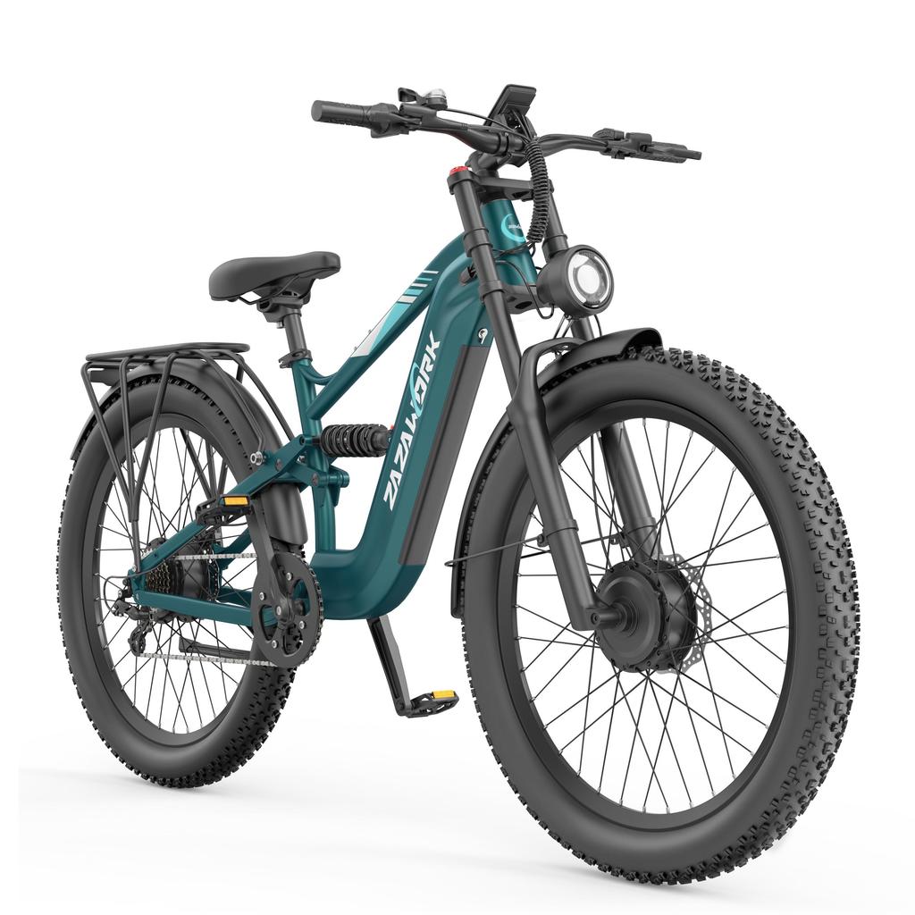 ZAZAWORK CF500 PRO High-end Elektrische Fiets 1000W*2 Dubbele Motor 48V20Ah Batterij 50KM/H Topsnelheid 27 Inch Off-Road Banden E-Mountainbike