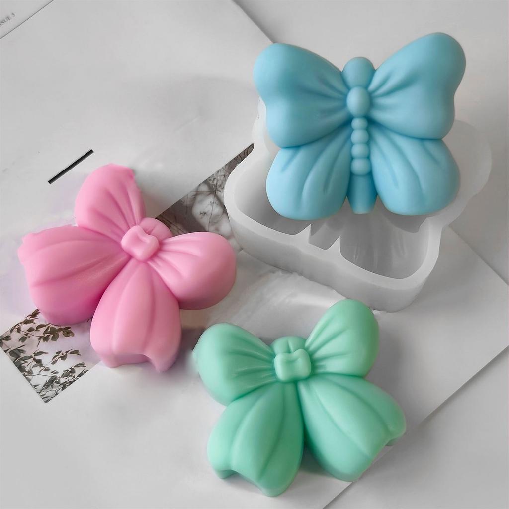 Bows Shaped Candle Molds Casting Molds Lovely Bowknot Silicone Mould Ornament Molds Plasters Molds Epoxy Resin Molds