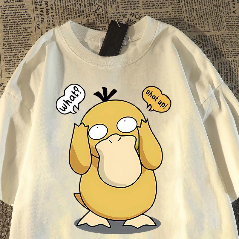 

Pokémon Anime Qversion Creative Cotton Tshirt Summer New Unisexs Plus Size Tshirt Y2K Loose Casual Short Sleeved Top L