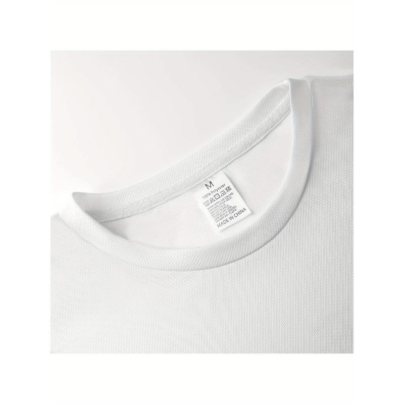Men'S Casual Digital Print T-Shirt, Round Neck, Short Sleeves, Street Hip-Hop Style, Summer European And American Fashion Trend, Sporty Vibe