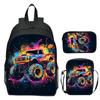 16 Inch Three Piece Set Children's Backpack Monster Truck Elementary School Backpack Shoulder Bag Pencil Case