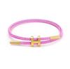 Braided Rope Bracelet Adjustable for Women with Stainless Steel Charms Arm Stacking Jewelry