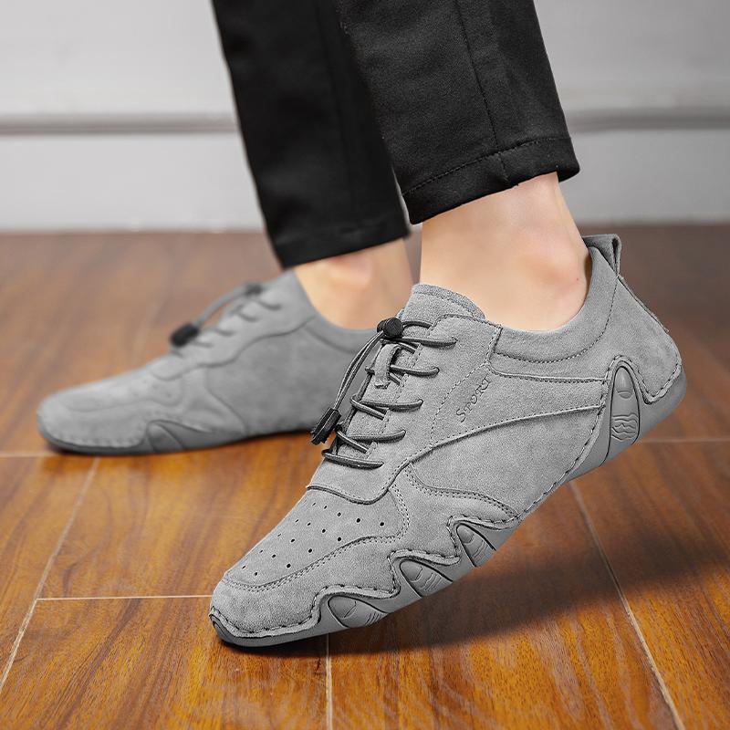 Fashion Spring and autumn men's new leather lace-up sneakers casual walking shoes light comfortable breathable low-top men's shoes