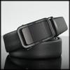 [White Fang] Belt with Automatic Buckle, Genuine Leather, Business Casual, Alloy, Simple, Stylish, for Commuting, Men's BTA426 (Black)