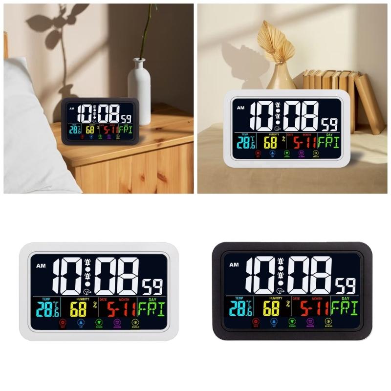 Modern LED Digital Alarm Clock Touch Activated Night Light Multicolor Bedroom Decoration Clocks For Home Office