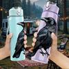 1PC Black Raven Bird Dark Pattern 750ml Color Plastic Sports Water Bottle Leakproof Flip Straw Lid Suitable for Sports Office Home Use