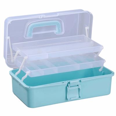 Transparente Bastelaufbewahrungsbox Dreischichtige Tragbare Werkzeugkiste für Heimwerker Nähaufbewahrungsbox