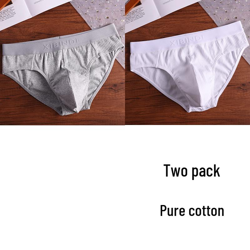 Men's Breathable Low-Waist Triangle Briefs with U-Pouch - Plus Size Available.