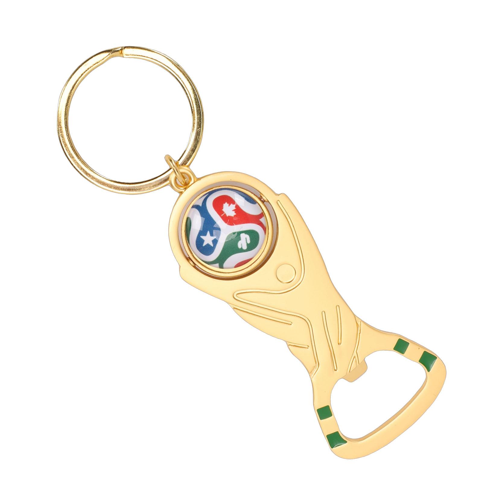 

2026 Soccer Bottle Opener Keychain Aluminum Alloy Portable Soccer Key Bottle Opener for Soccer Fan Men Women