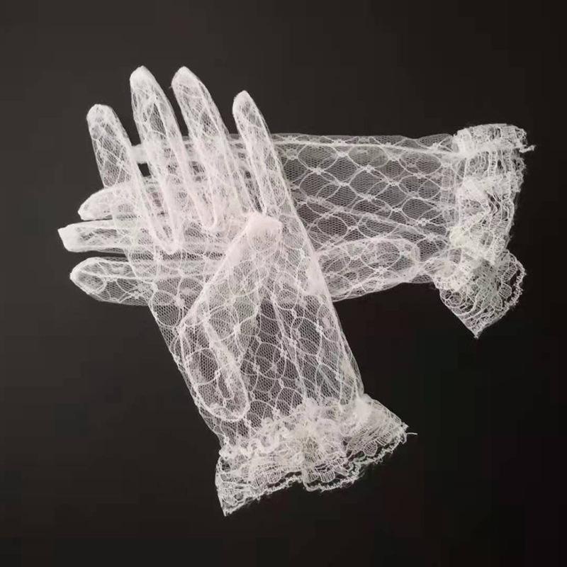 Sex Underwear Uniform Temptation Mesh Jacquard Finger Sleeves Lace Gloves Wedding Gloves Decorative Gloves