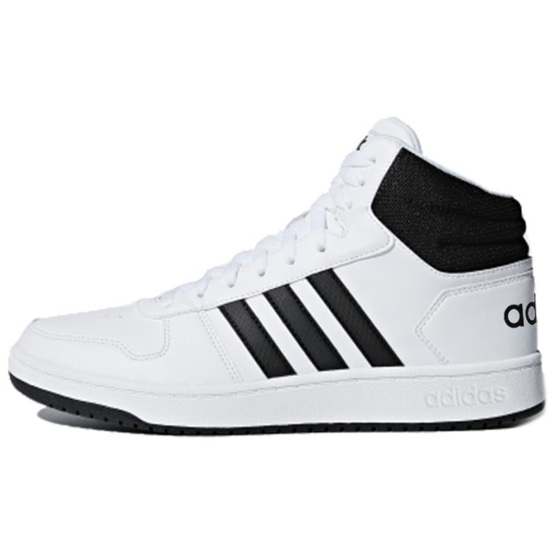 

Adidas Hoops 2.0 Mid White Black Sneakers BB7208 40⅔