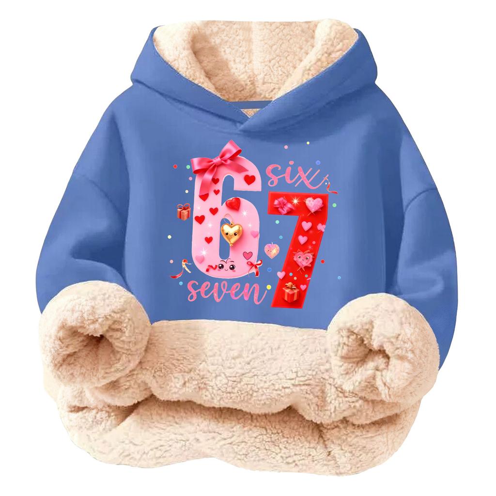 Children's Fashionable Printing Casual Fleece Hooded Loose Fit Hoodie Without Pockets