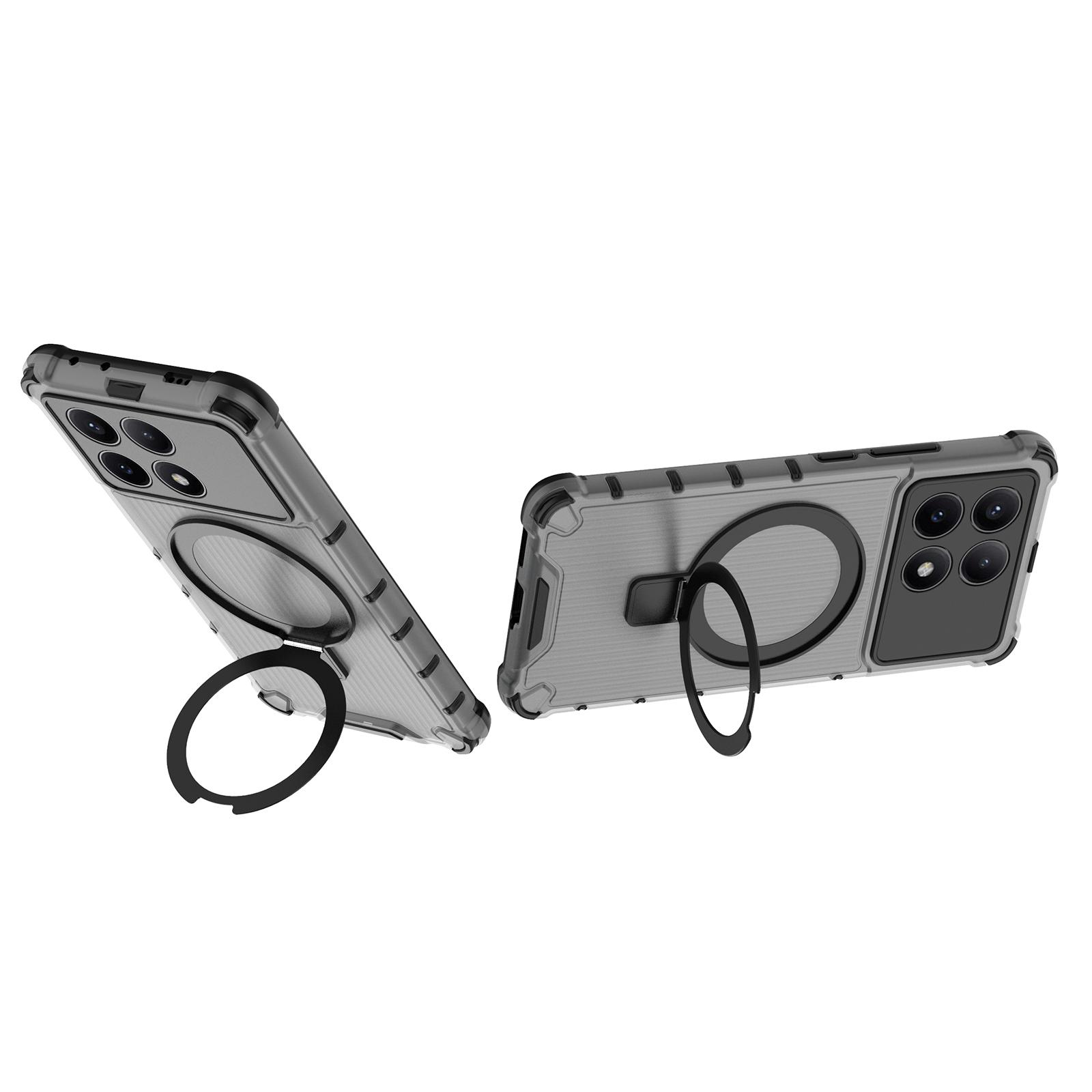 

For Xiaomi Redmi K70E 5G/Poco X6 Pro 5G Case with Kickstand PC+TPU Phone Cover Compatible with MagSafe Purple