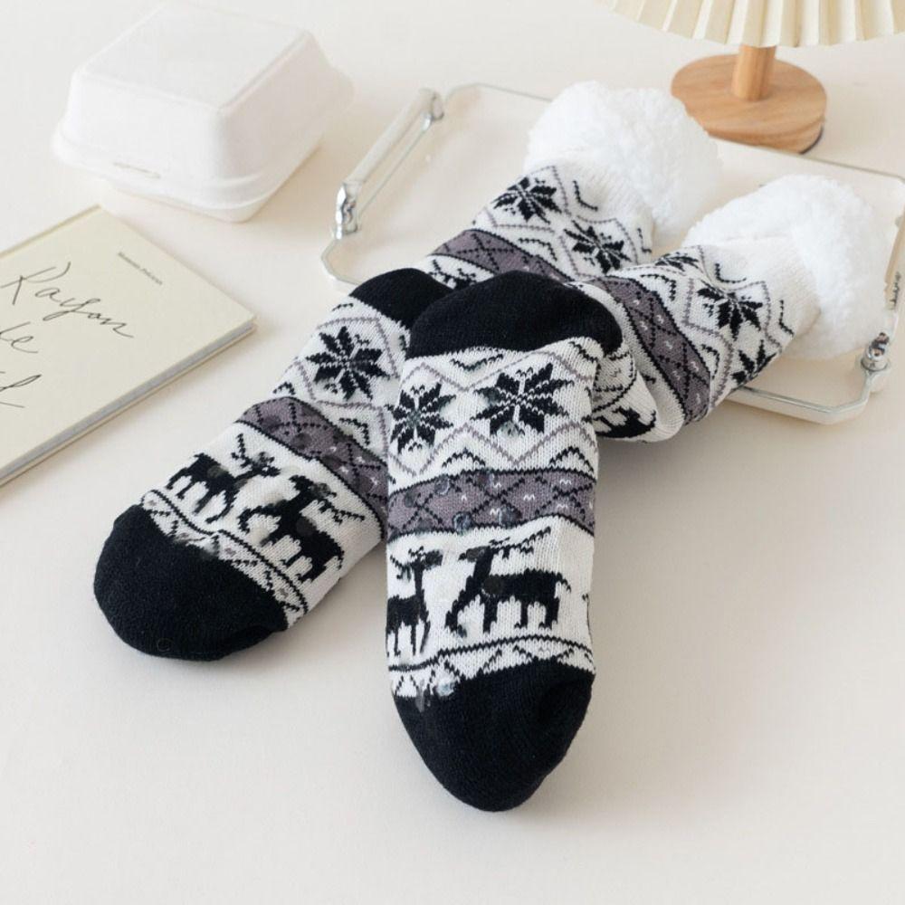 Warm Thermal Lining Non-Slip Floor Socks Anti-Slip Grip Thermal Winter Socks Winter Season