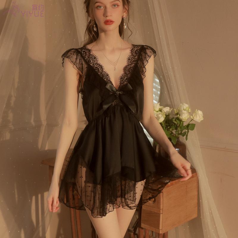 Lingerie, Sexy and passionate, Lace Seductive, Cut-out nightdress, Women's Hot Home Wear, pajamas wholesale 8463