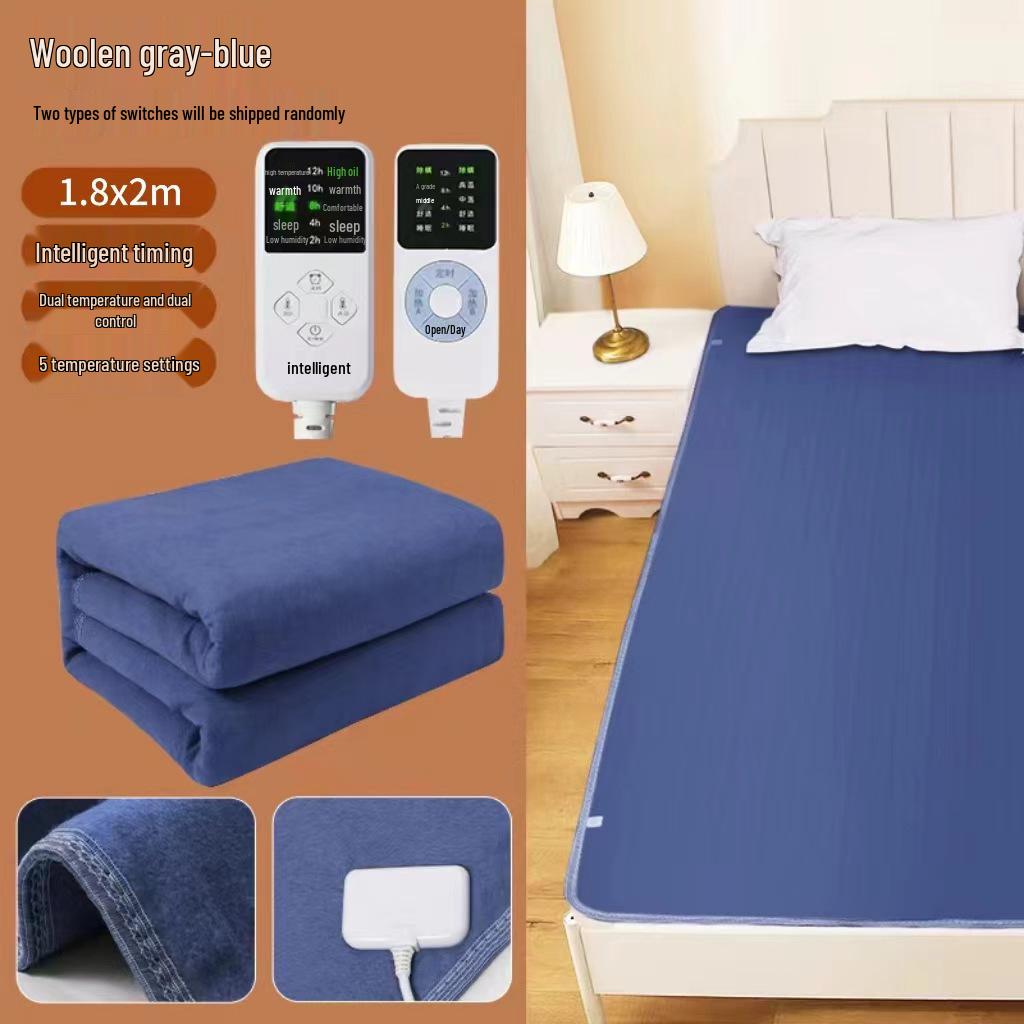 Smart Dual-Control Electric Heating Blanket - Leak-Proof, Constant Temperature, Safe, Waterproof for Home Use
