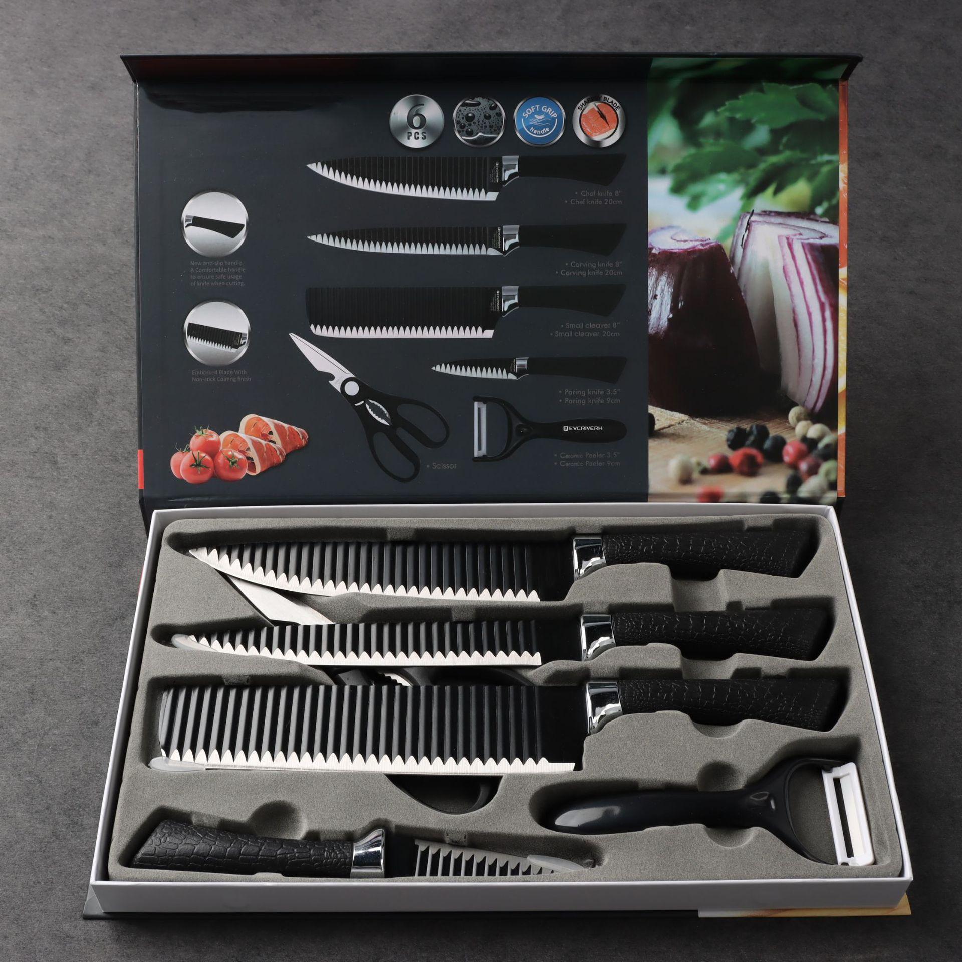 6PCS Kitchen Knife Set Forged Scissors and Ceramic Paring Knife Chef s Slicing Knife Paring Knife 6pcs