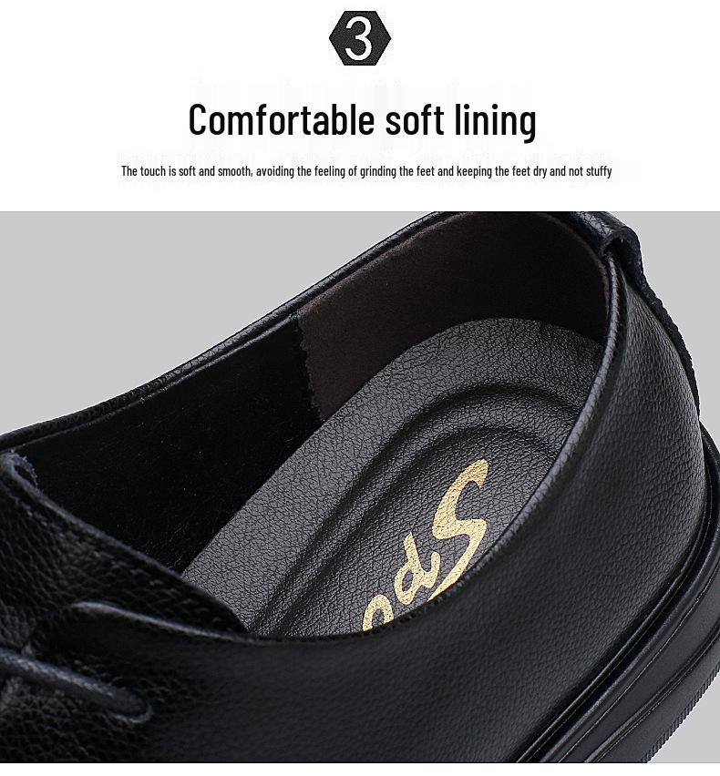 Men's Autumn Business Leather Shoes - British Style, Comfortable Lace-up, Top Layer Cowhide Casual Shoes