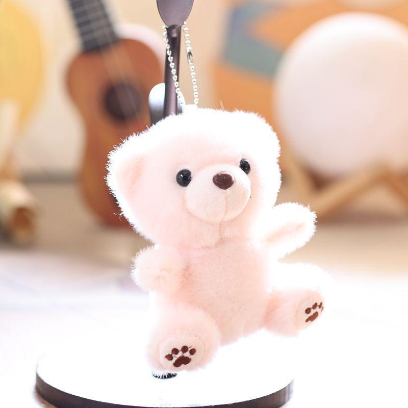 Plüsch-Teddybär-Schlüsselanhänger aus kurzem Plüschmaterial für Jungen und Mädchen