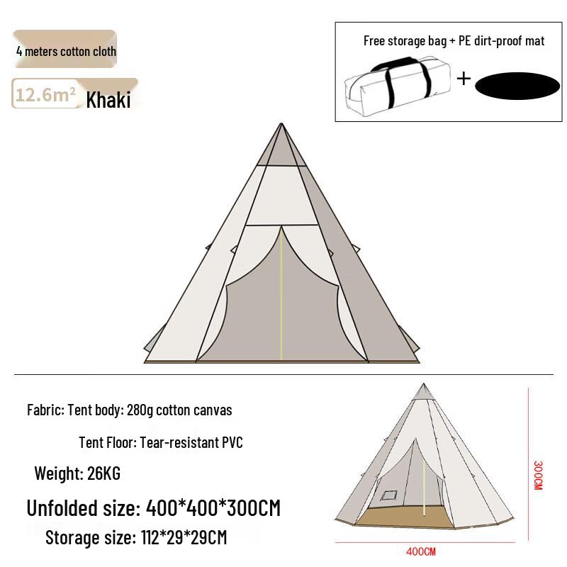 Qishany Outdoor Quick-Open Indian Teepee Camping Tent