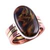 Natural Pietersite Gemstone 925 Solid Silver Jewelry Two Tone Ring S.7.5US L1c37
