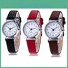 Classic Womens Casual Watches Top Quartz Leather Strap Band Watch Round Analog Clock Wrist Watches