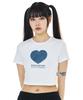 Kichieoli Hurt Heart Crop Tee (White)
