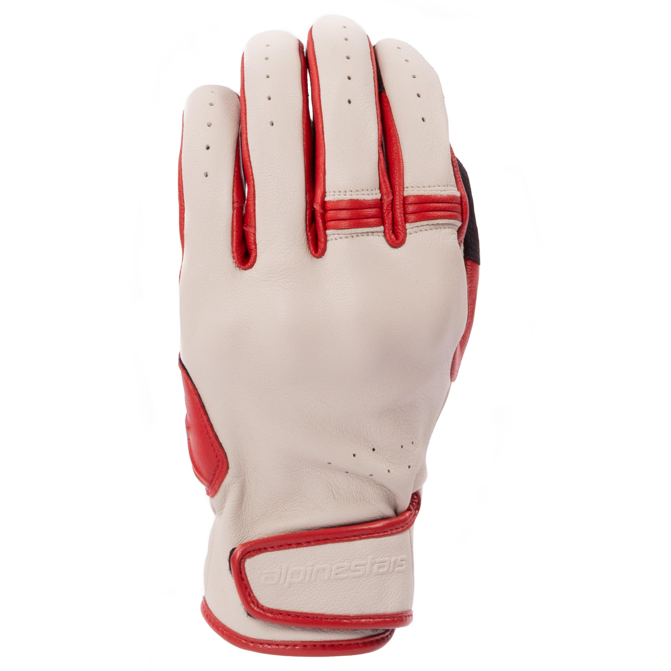 

Alpinestars DYNO Leather Motorcycle Red Gloves, Ecru/Ruby (Size M)