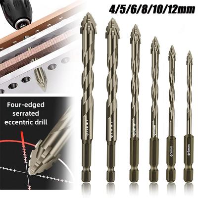 4/5/6Pcs Vier-Flöten Sägezahn Exzentrische Bohrer Bit Cozy Hoome Effiziente Bohrer