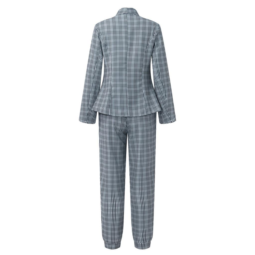 Women Two  Pieces Elegant Slim Fit Jacket Formal  Work Pant Lapel Coat Set