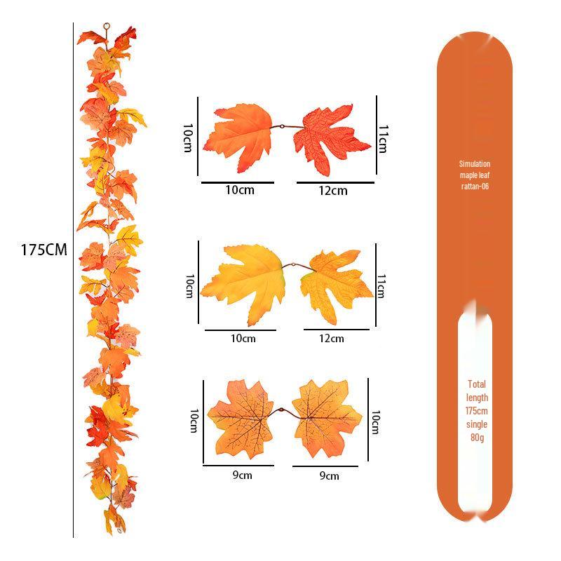 Autumn Maple Leaf Vine for Thanksgiving, Halloween & Christmas Decor