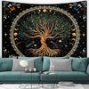 1pc Life Tree Tapestry, Moon Phase Tapestry, Bohemian Wind Starry Sky Tapestry, Fantasy Universe Planet Tapestry