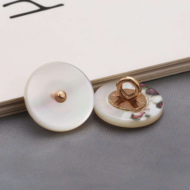 10pcs Black Shell Natural Shell Button Mother of Pearl Round Metal Shank Buttons for DIY Shirt Clothes Coat Sewing Accessories