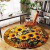 1PC Sunflowers Basket Office Round Area Rug, Under Office Chairs Bedroom Living Room Home Decor, Carpet for Office -1110101