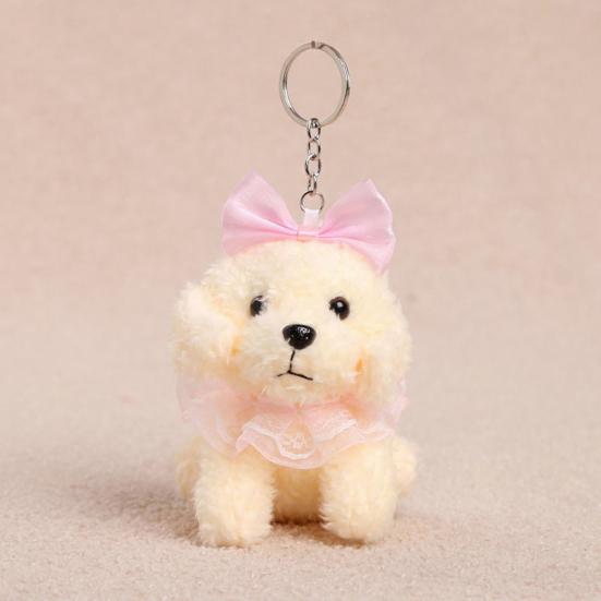 Pingente Chaveiro de Boneca de Pelúcia, Brinquedo de Pelúcia Macio e Encaracolado, Pingente de Bolsa de Animal de Pelúcia, Pingentes de Cachorro Fofos para Mochila Bolsa de Mão Carteira Acessório de Presente