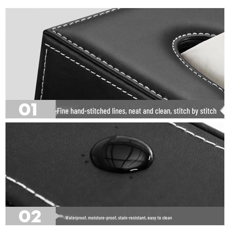 Desktop Leather Tissue Box Holder