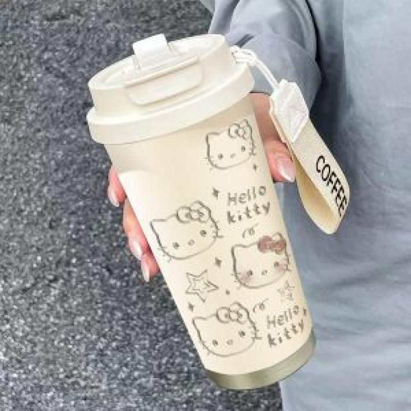 Light Luxury High-grade Water-sensitive Cup Stainless Steel Portable Coffee Cup Large Capacity High Value Niche Thermal Insulation Kettle