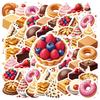 35-70cps Sweet Dessert Stickers Donut Ice Cream Strawberry Cake Aesthetic Decals Decoration Phone Luggage Water Bottle School