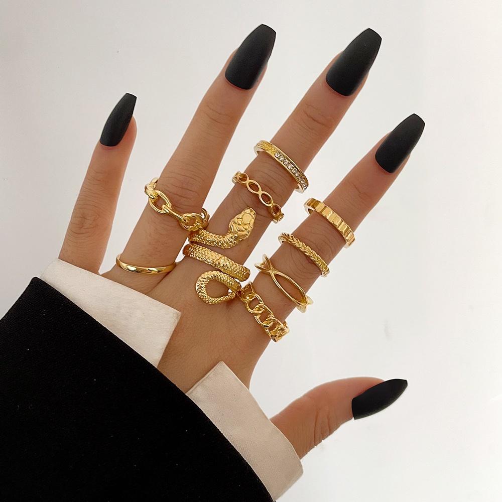 Personalizovaný zlatý strieborný prsteň Súprava motýľových srdiečok s hadím otočným prsteňom ako šperky