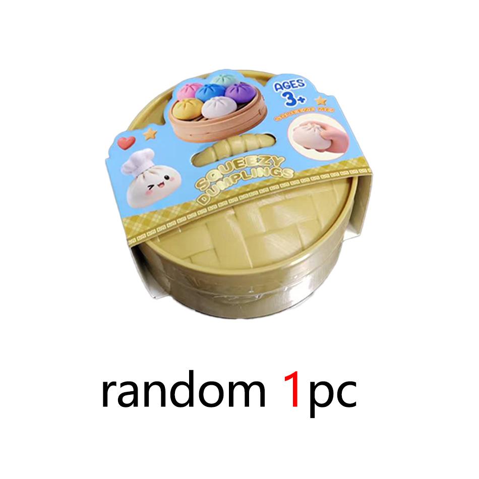 Squeezy Dumplings Squishy Steamed Bun Toy Stress Relief Fidget Toy Slow Rebound Soft TPR for Kids Adults Dough Ball Unique High Quality Gifts
