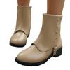 Fashion Fashion Autumn Rivet Riding Boots Plus Size Women Ankle Boots Belt Buckle Low Heel Slip-on Bootie British Outdoor Ladies Shoes