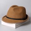 Elegant top hat Merino wool crimped warm winter hat fashionable versatile retro woolen basin hat British