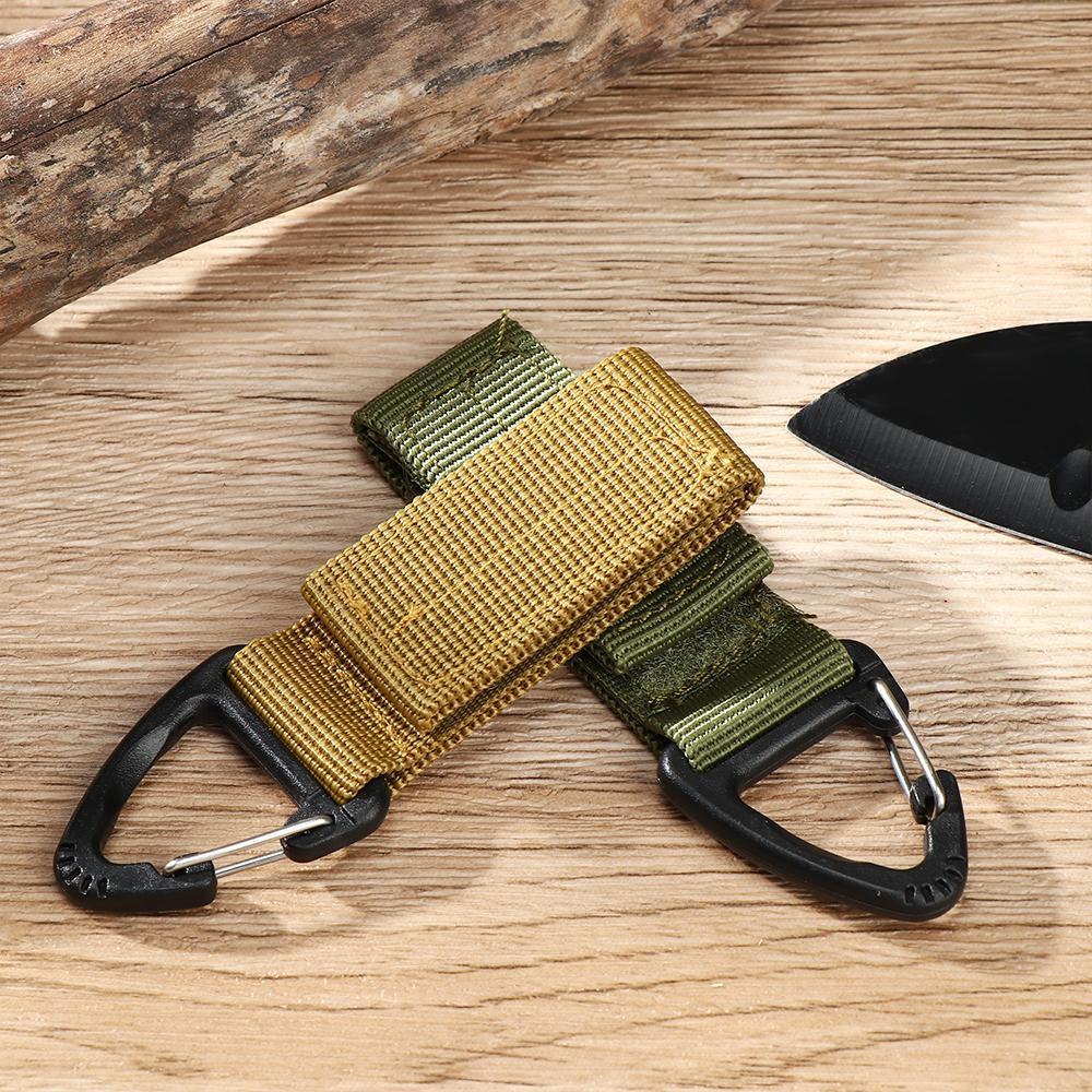 Durable Nylon Webbing EDC Equipment Keychain Carabiners Hang Buckle Strap Belt Clips